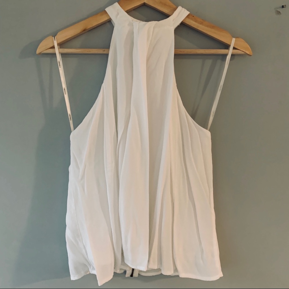 White linen halter top